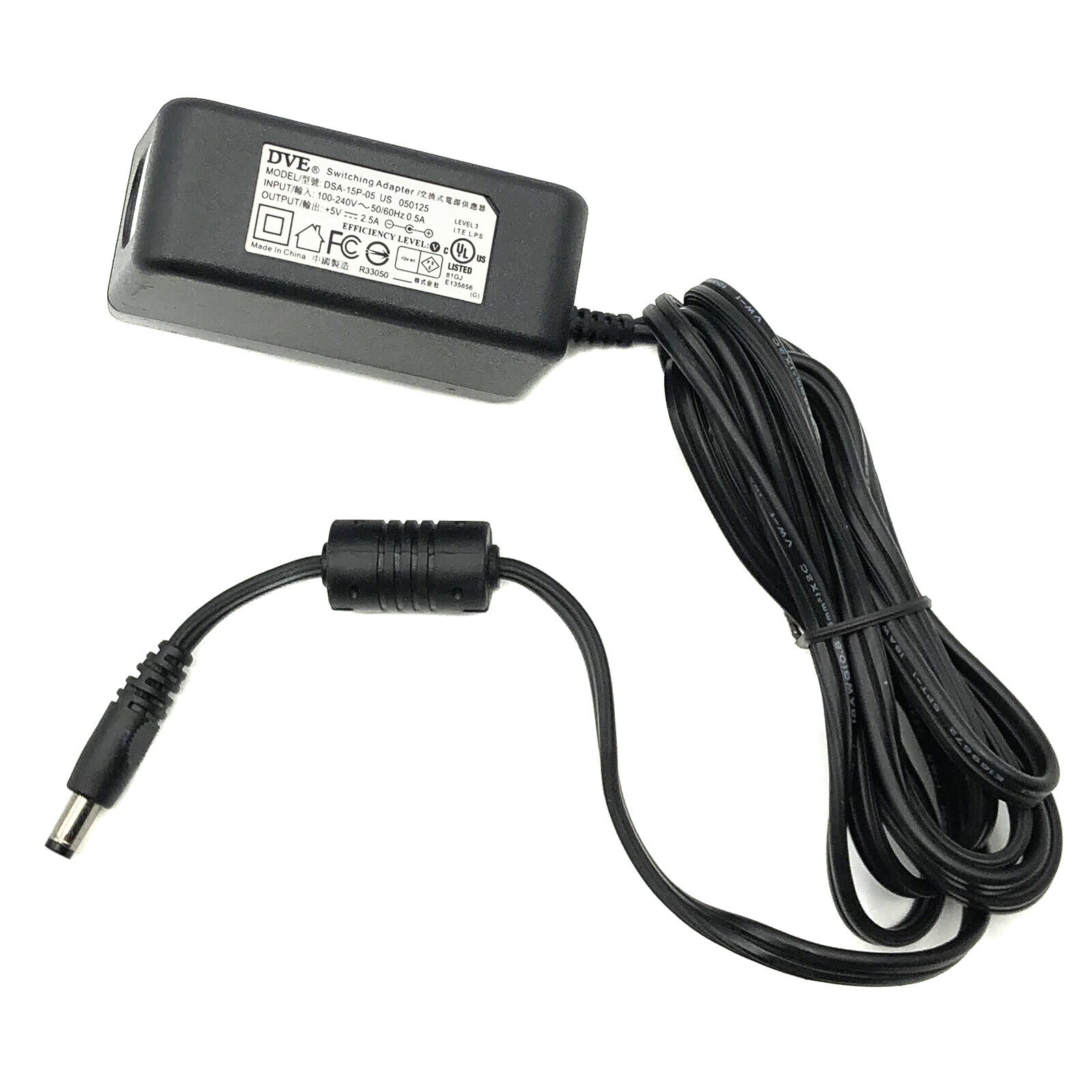 DVE DSA-15P-05 5V 2.5A 12.5W Switching AC DC Power Adapter US 050125 US Plug DVE DSA-15P-05 5V 2.5A 12.5W Switching AC DC Power Adapter US 050125 US Plug